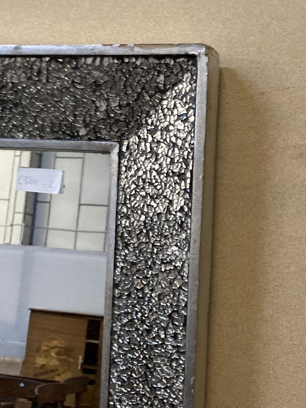 A modern silvered framed wall mirror, width 83cm height 170cm